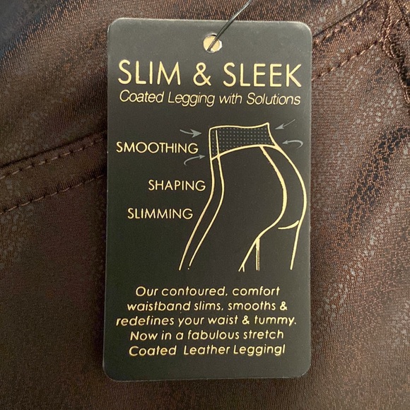 Brand New DG2 Brown Slim & Sleek Coated Leather Leggings…size XXS - Picture 6 of 6